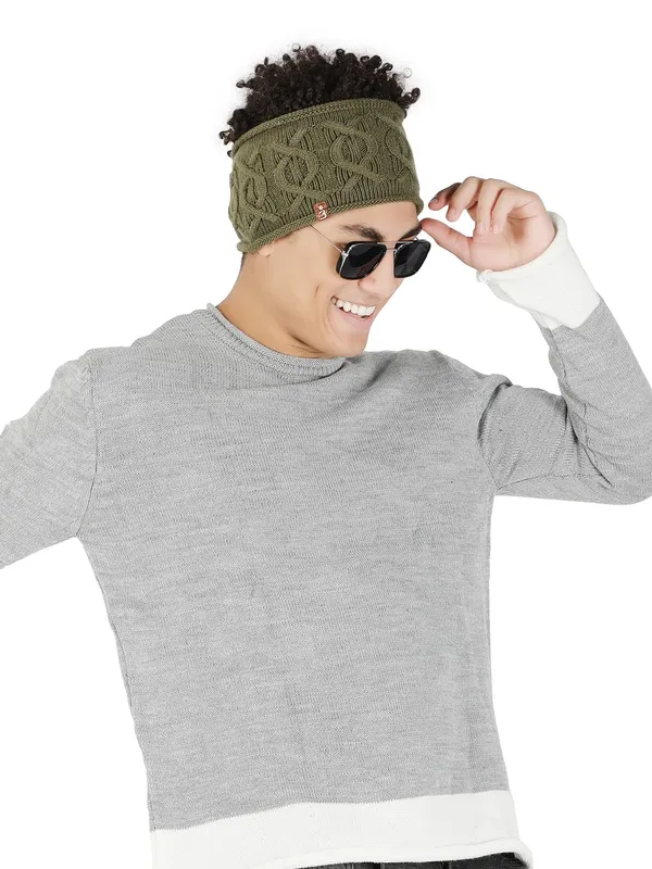 Olive_Woolen_Earwarmer_For_Men