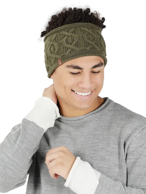 Olive_Woolen_Earwarmer_For_Men