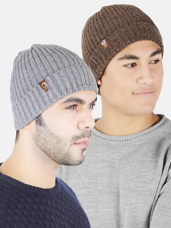Brown_&_Grey_Woolen_Cap_For_Men