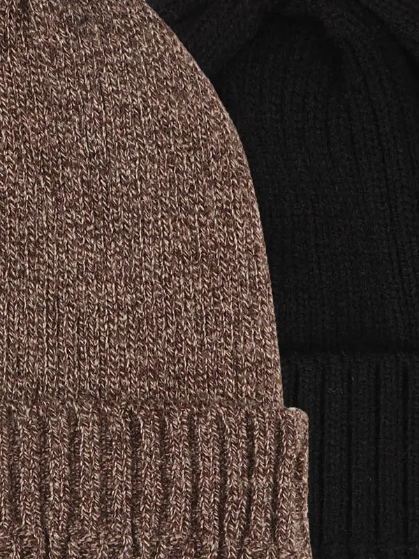 Brown_&_Black_Woolen_Cap_For_Men
