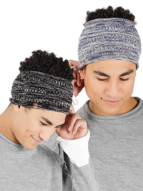 Blue_&_Black_Woolen_Earwarmer_For_Men