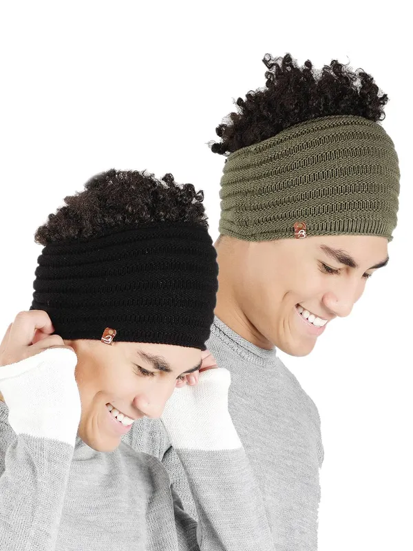 Olive_&_Black_Woolen_Earwarmer_For_Men