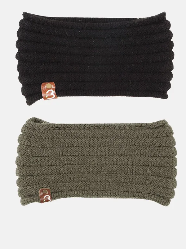 Olive_&_Black_Woolen_Earwarmer_For_Men