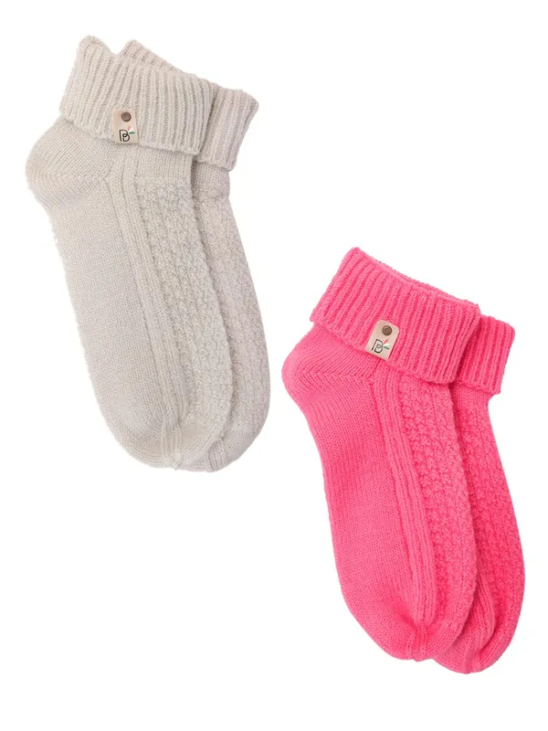 White_&_Pink_Woolen_Socks_For_Women_(Pack_Of_2)