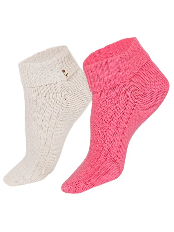 White_&_Pink_Woolen_Socks_For_Women_(Pack_Of_2)