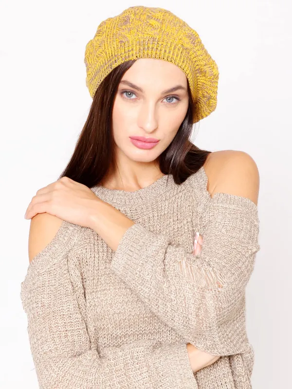 Yellow_Woolen_Cap_For_Women