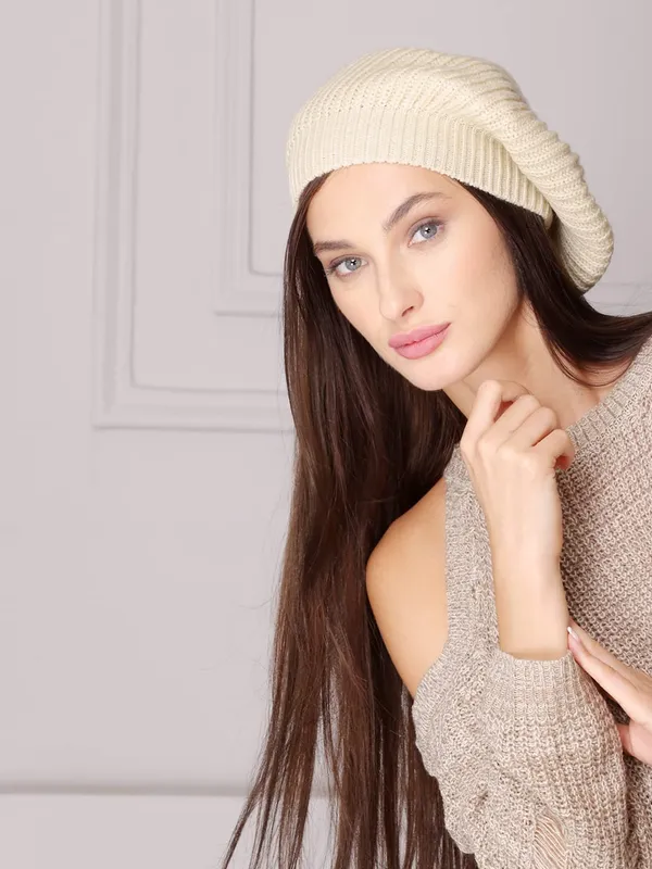 Beige_Woolen_Cap_For_Women