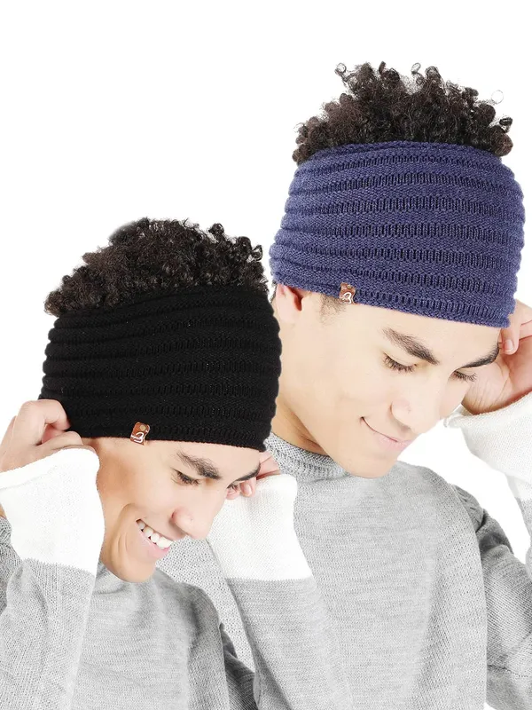 Black_&_Blue_Woolen_Earwarmer_For_Unisex_(Pack_Of_2)