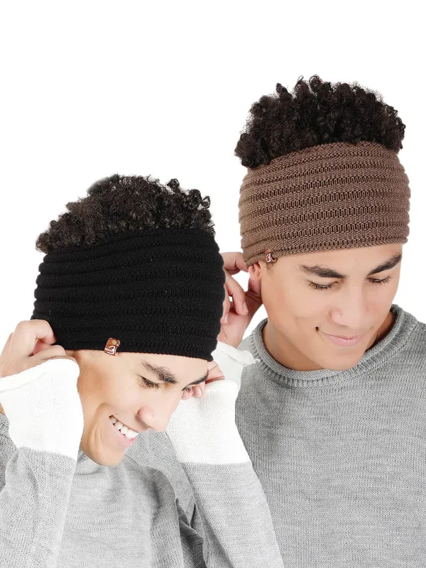 Black_&_Brown_Woolen_Earwarmer_For_Unisex_(Pack_Of_2)