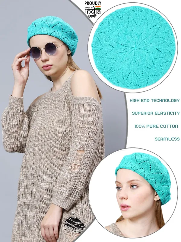 Turquoise_Woolen_Cap_For_Women