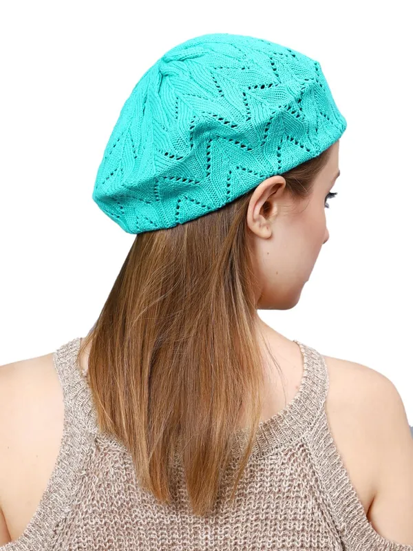 Turquoise_Woolen_Cap_For_Women
