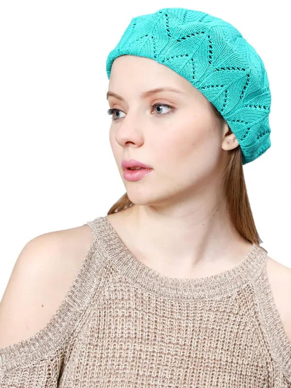 Turquoise_Woolen_Cap_For_Women