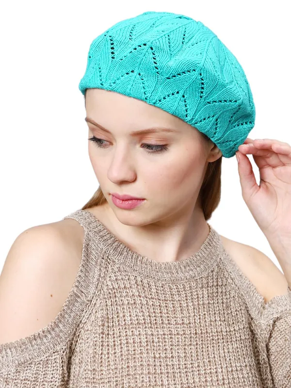Turquoise_Woolen_Cap_For_Women