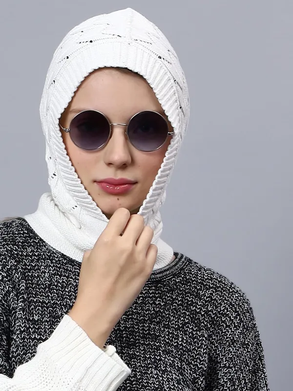 White_Woolen_Cap_For_Women