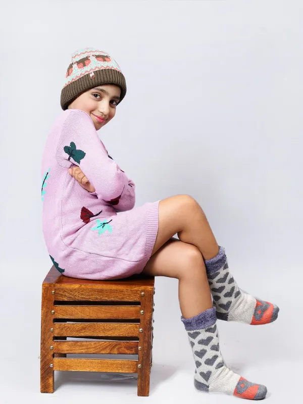 Multicolor_&_Brown_Woolen_Cap_For_Unisex_Child