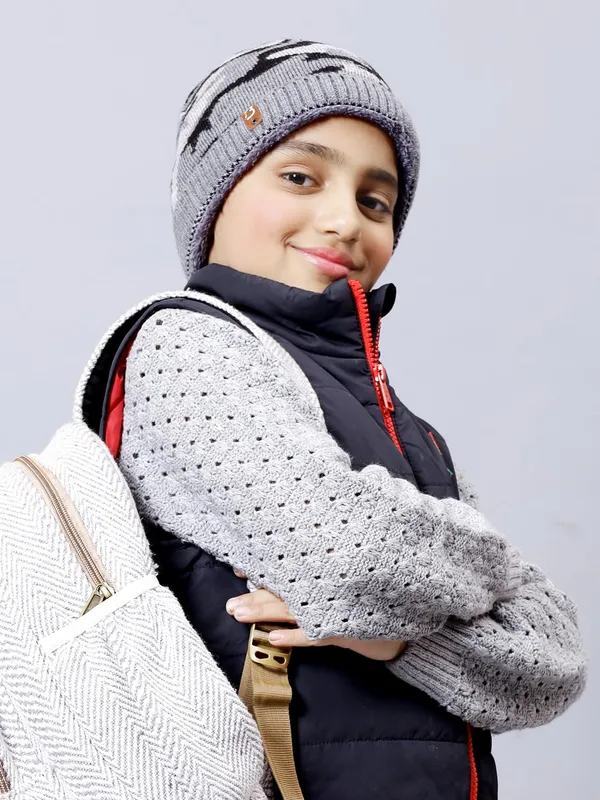 Multicolor_&_Charcoal_Woolen_Cap_For_Unisex_Child