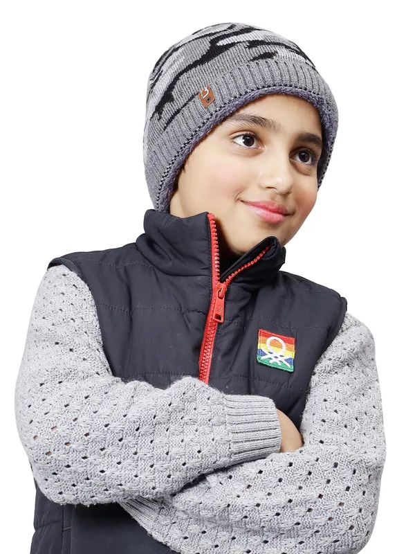 Multicolor_&_Charcoal_Woolen_Cap_For_Unisex_Child