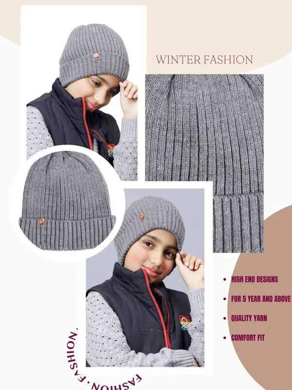 Grey_Woolen_Cap_For_Unisex_Child