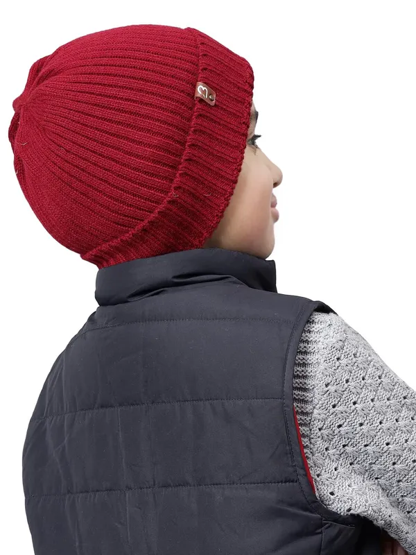 Maroon_Woolen_Cap_For_Unisex_Child