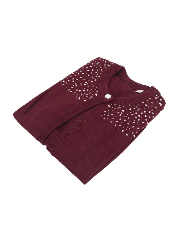 Maroon_Woolen_Shrug_For_Girls