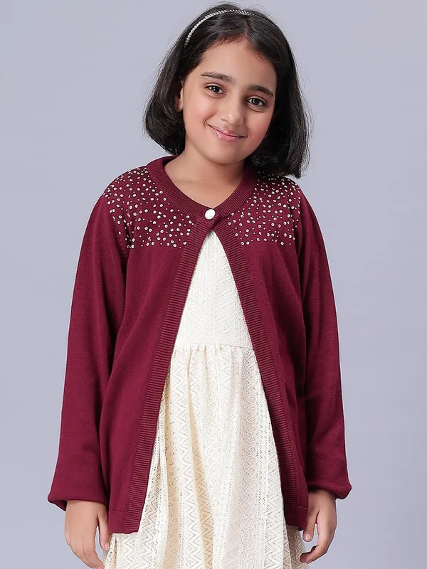 Maroon_Woolen_Shrug_For_Girls
