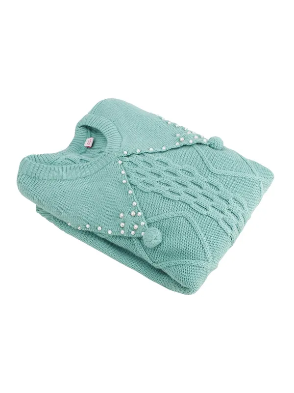 Teal_Woolen_Pullover_For_Girls
