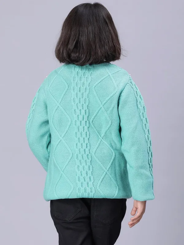 Teal_Woolen_Pullover_For_Girls