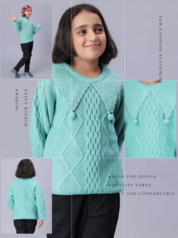 Teal_Woolen_Pullover_For_Girls
