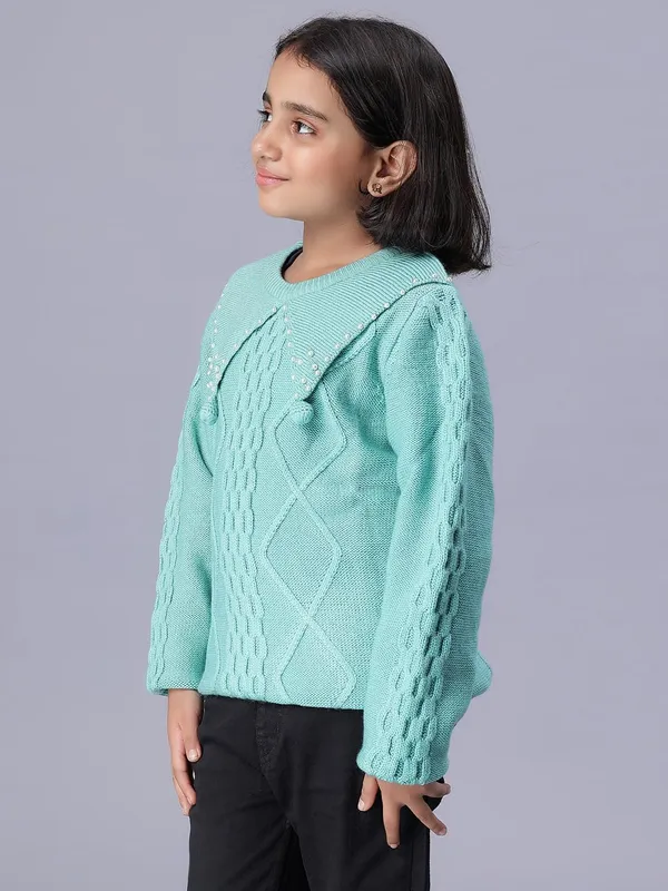 Teal_Woolen_Pullover_For_Girls