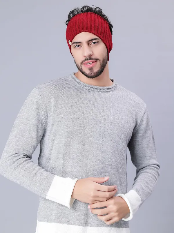 Maroon_Woolen_Earwarmer_For_Unisex