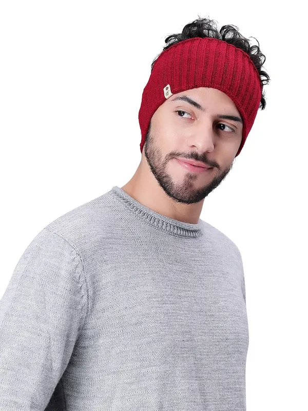 Maroon_Woolen_Earwarmer_For_Unisex
