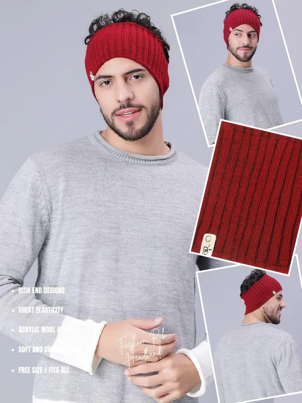 Maroon_Woolen_Earwarmer_For_Unisex