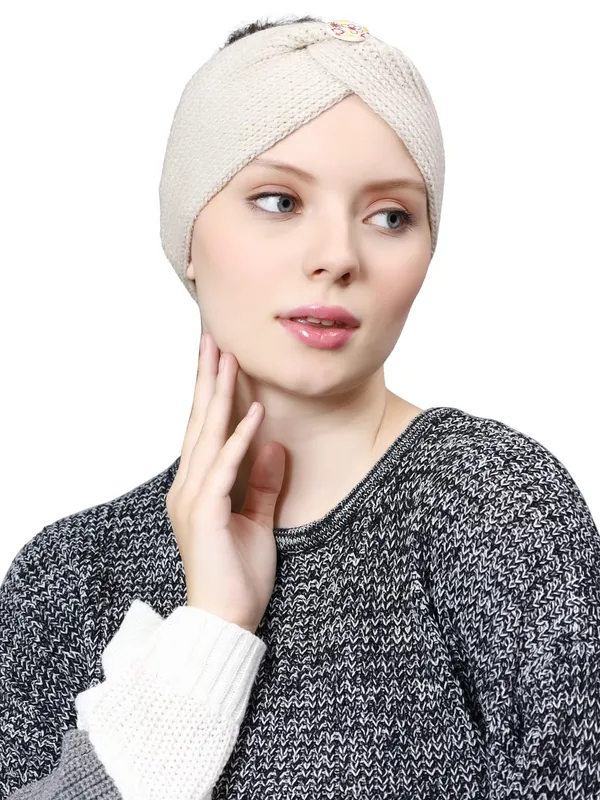 Cream_Woolen_Earwarmer_For_Women