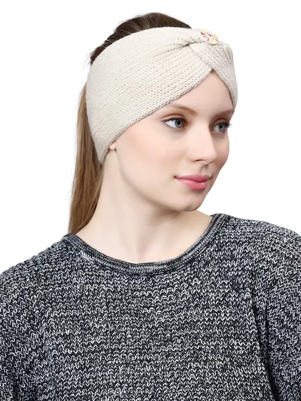 Cream_Woolen_Earwarmer_For_Women