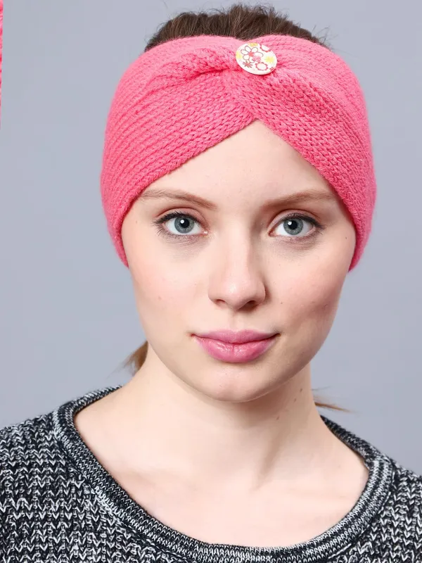 Pink_Woolen_Earwarmer_For_Women