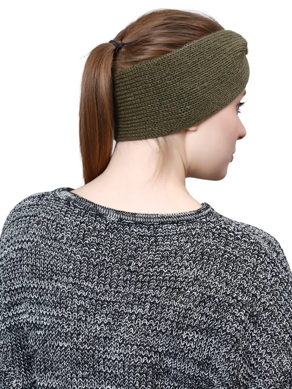 Olive_Woolen_Earwarmer_For_Women