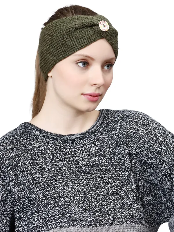 Olive_Woolen_Earwarmer_For_Women