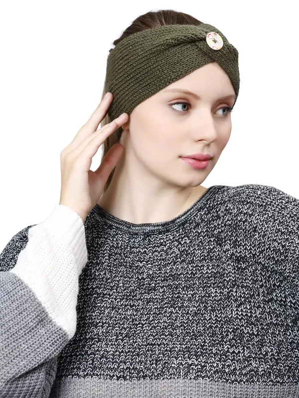 Olive_Woolen_Earwarmer_For_Women