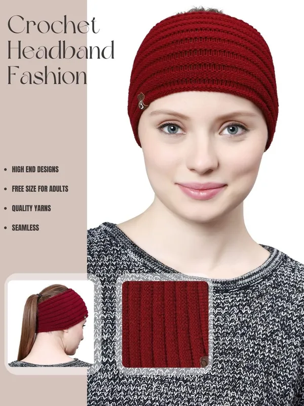 Maroon_Woolen_Earwarmer_For_Women