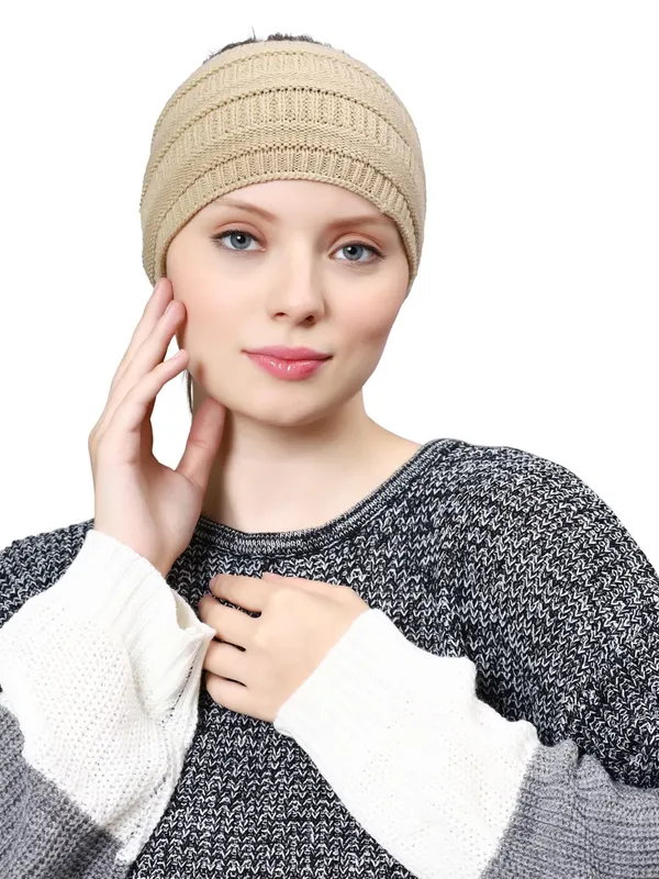 Beige_Woolen_Earwarmer_For_Unisex