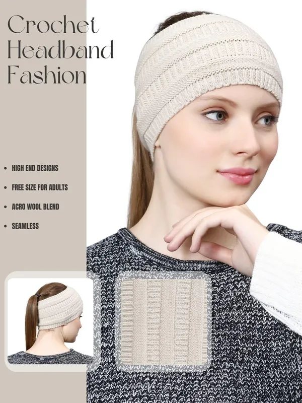 Cream_Woolen_Earwarmer_For_Unisex