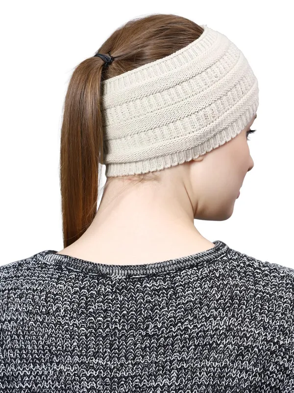 Cream_Woolen_Earwarmer_For_Unisex