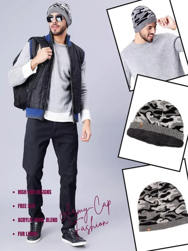Armygrey_Woolen_Cap_For_Men