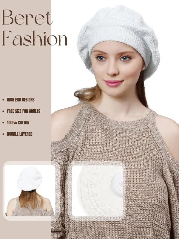 White_Woolen_Cap_For_Women
