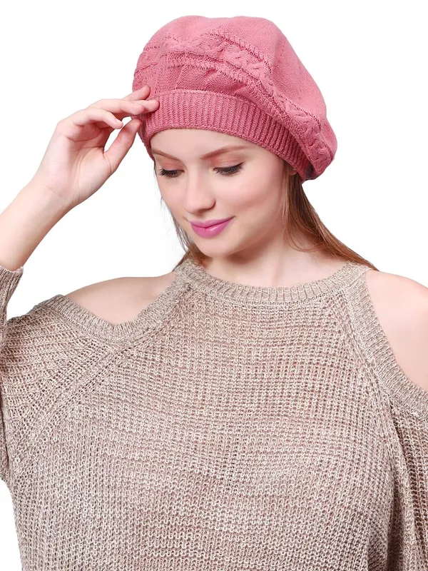 Pink_Woolen_Cap_For_Women
