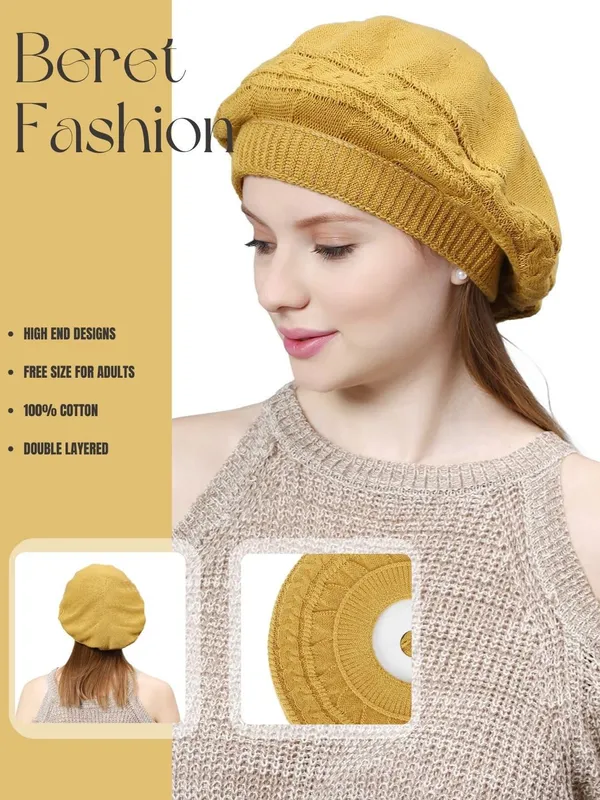Yellow_Woolen_Cap_For_Women
