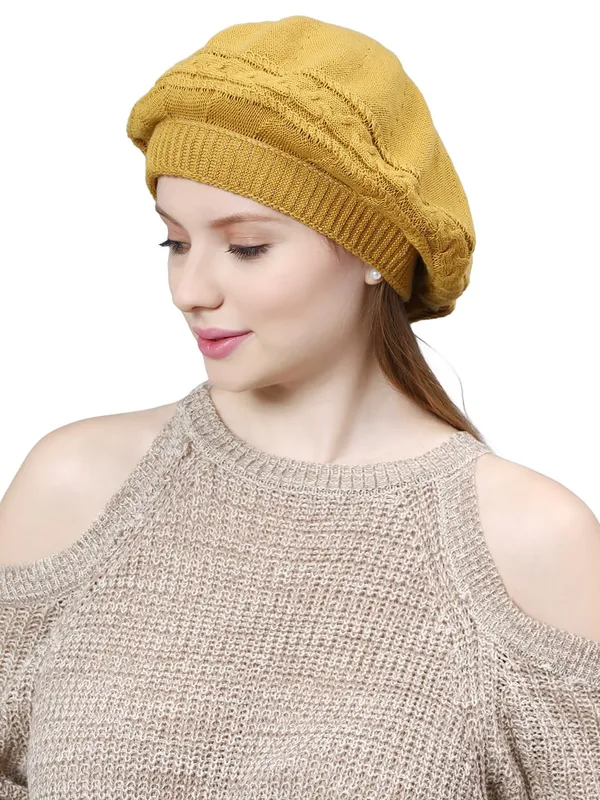 Yellow_Woolen_Cap_For_Women