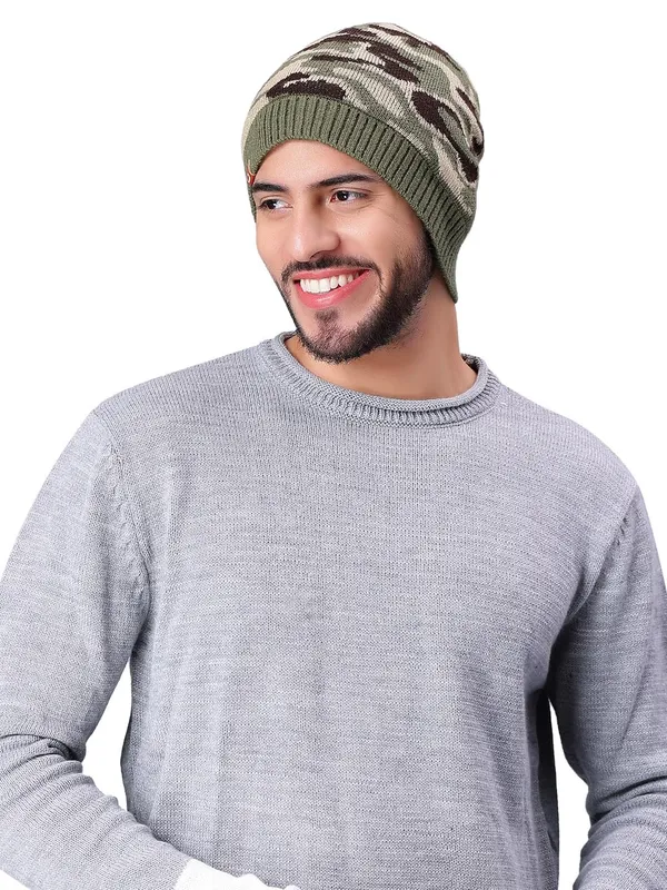 Army_Olive_Woolen_Cap_For_Unisex