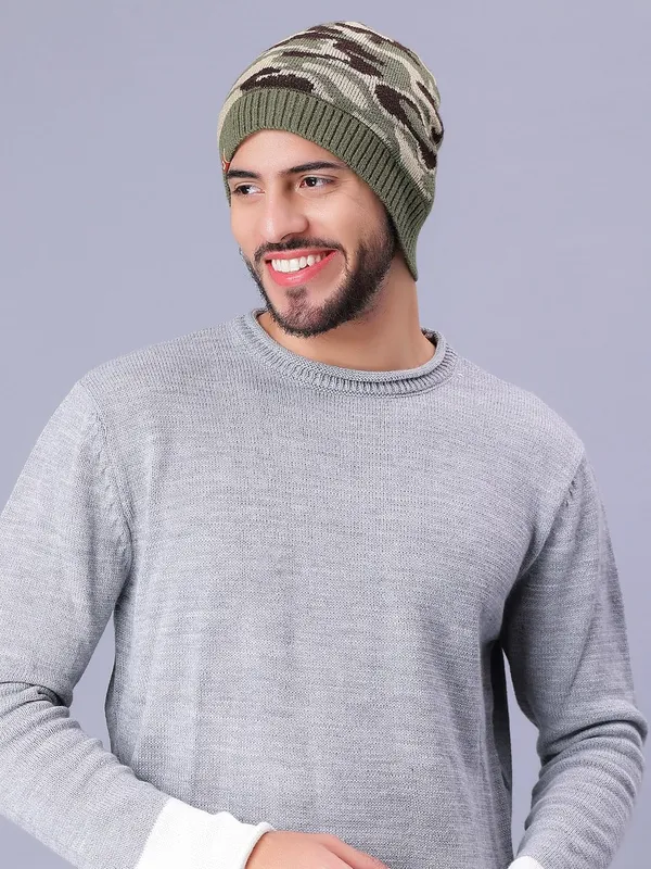Army_Olive_Woolen_Cap_For_Unisex