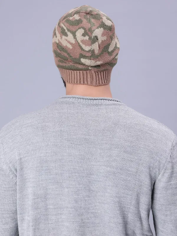 Army_&_Brown_Woolen_Cap_For_Unisex